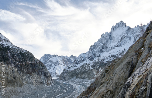 Chamonix  France  The Mer de Glace - Sea of Ice - a valley glacier located in the Mont Blanc massif