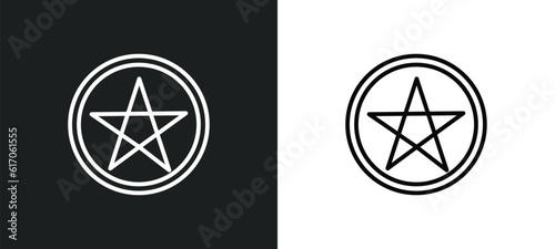 pagan line icon in white and black colors. pagan flat vector icon from pagan collection for web, mobile apps and ui.