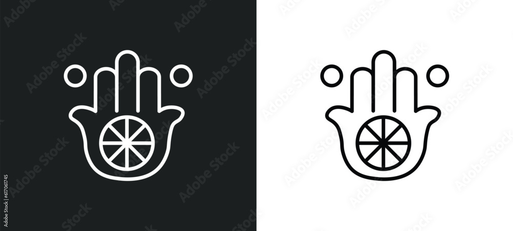 Εκτύπωση καμβά karma line icon in white and black colors