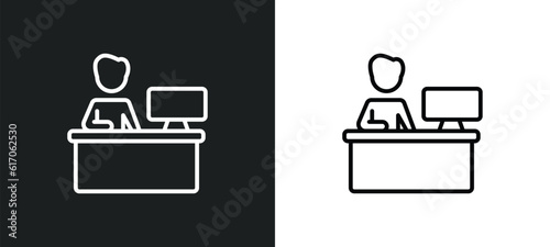 assembler line icon in white and black colors. assembler flat vector icon from assembler collection for web, mobile apps and ui.