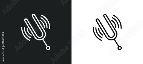 diapason line icon in white and black colors. diapason flat vector icon from diapason collection for web, mobile apps and ui.