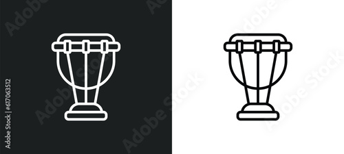 timpani line icon in white and black colors. timpani flat vector icon from timpani collection for web  mobile apps and ui.