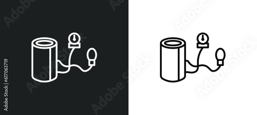 blood pressure line icon in white and black colors. blood pressure flat vector icon from blood pressure collection for web, mobile apps and ui.
