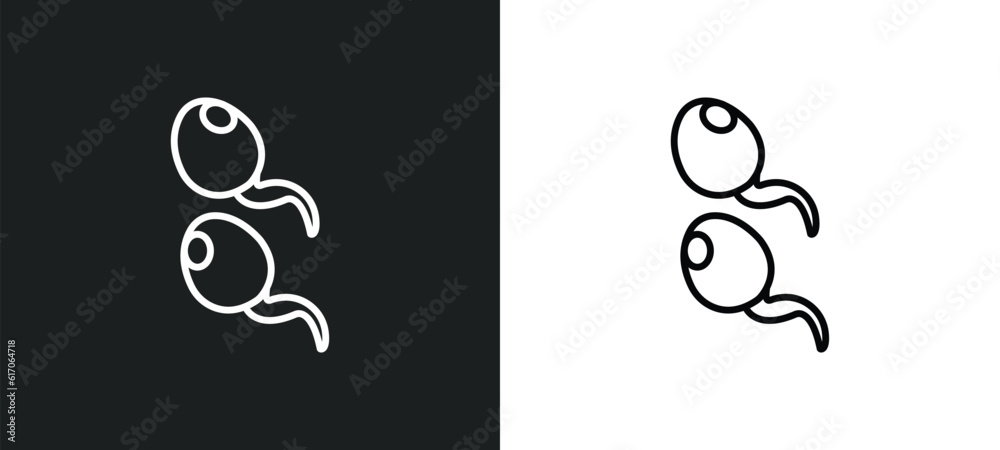two spermatozoon line icon in white and black colors. two spermatozoon flat vector icon from two spermatozoon collection for web, mobile apps and ui. two spermatozoon line icon in white and black colors. two spermatozoon flat vector icon from two spermatozoon collection for web, mobile apps and ui.
