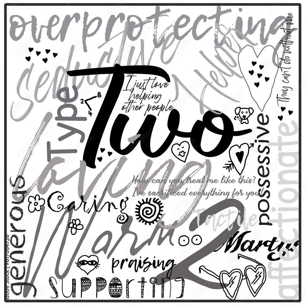 The Helper. Enneagram 2. Type Two. Illustrated.