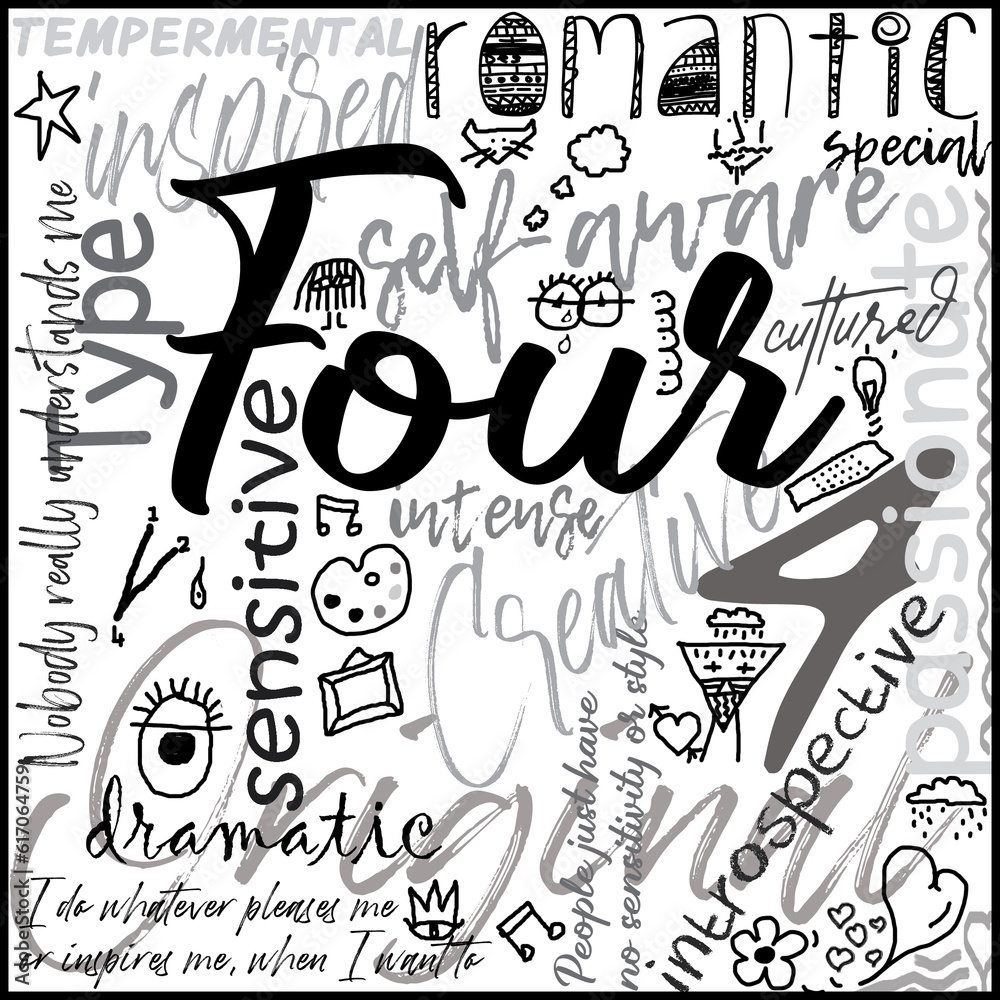 Enneagram Type 4 four illustrated