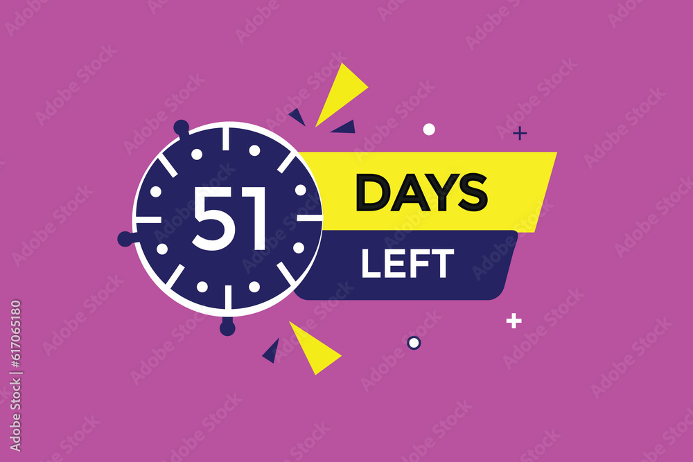 51 days, left countdown template,51 day countdown left banner label button eps 51 
