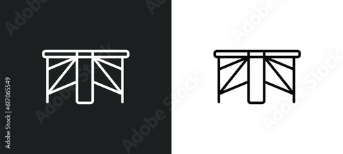 gateleg table line icon in white and black colors. gateleg table flat vector icon from gateleg table collection for web, mobile apps and ui.