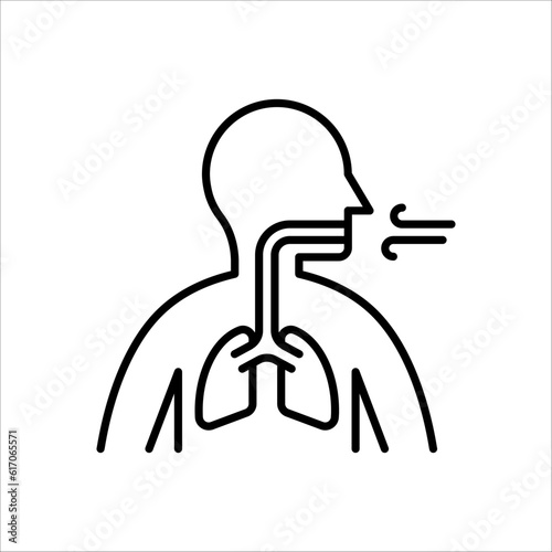 Lungs Vector Icon Design Template on white background. EPS 10