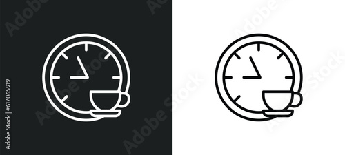 tea time line icon in white and black colors. tea time flat vector icon from tea time collection for web, mobile apps and ui.