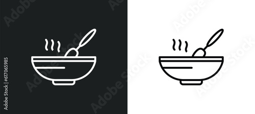 stew line icon in white and black colors. stew flat vector icon from stew collection for web, mobile apps and ui.