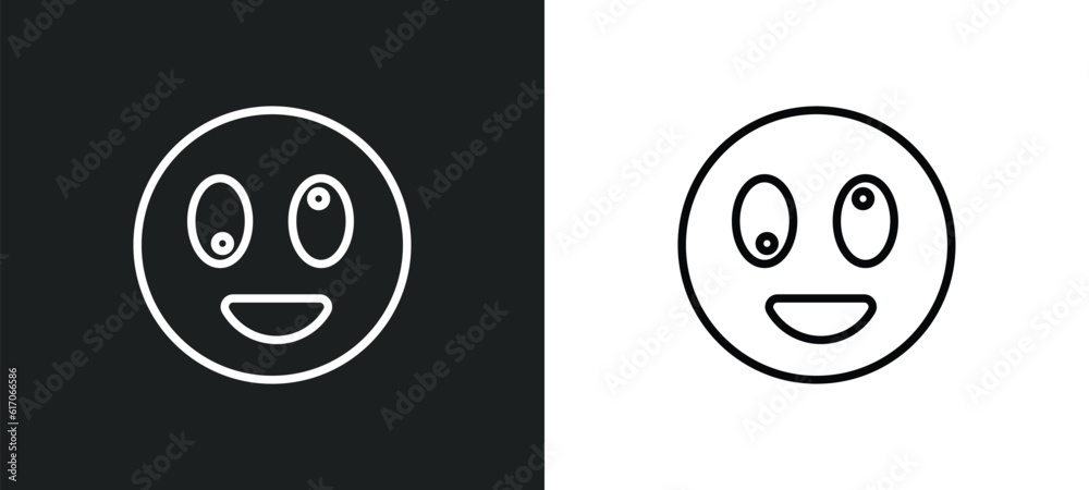 weird emoji line icon in white and black colors. weird emoji flat vector icon from weird emoji collection for web, mobile apps and ui. weird emoji line icon in white and black colors. weird emoji flat vector icon from weird emoji collection for web, mobile apps and ui.