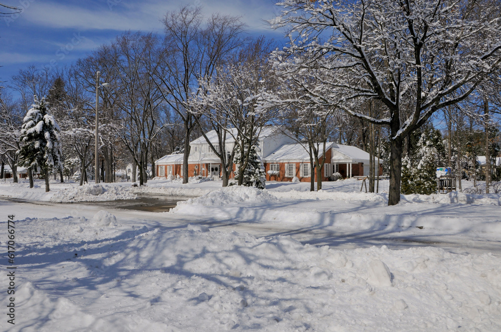 Snow Covered Roads And Streets After A March Snowstorm In Wisconsin Snow Covered Roads And Streets After A March Snowstorm In Wisconsin