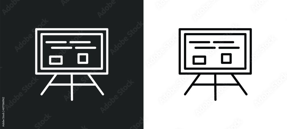writing whiteboard line icon in white and black colors. writing whiteboard flat vector icon from writing whiteboard collection for web, mobile apps and ui. writing whiteboard line icon in white and black colors. writing whiteboard flat vector icon from writing whiteboard collection for web, mobile apps and ui.