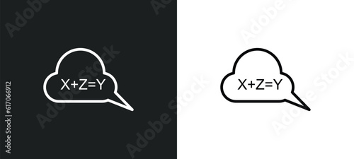 equation line icon in white and black colors. equation flat vector icon from equation collection for web, mobile apps and ui. photo
