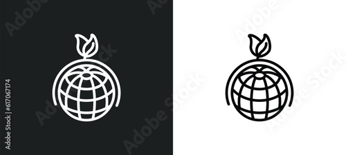 sustainability line icon in white and black colors. sustainability flat vector icon from sustainability collection for web, mobile apps and ui.