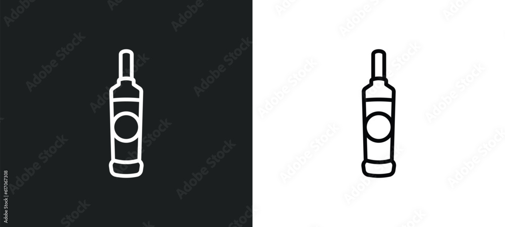 vodka line icon in white and black colors. vodka flat vector icon from vodka collection for web, mobile apps and ui. vodka line icon in white and black colors. vodka flat vector icon from vodka collection for web, mobile apps and ui.