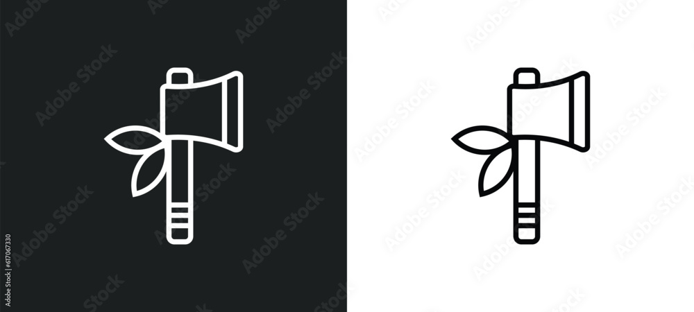tomahawk line icon in white and black colors. tomahawk flat vector icon from tomahawk collection for web, mobile apps and ui. tomahawk line icon in white and black colors. tomahawk flat vector icon from tomahawk collection for web, mobile apps and ui.