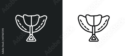saddle line icon in white and black colors. saddle flat vector icon from saddle collection for web, mobile apps and ui.