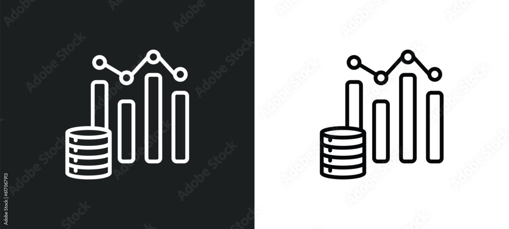 budget diagram line icon in white and black colors. budget diagram flat vector icon from budget diagram collection for web, mobile apps and ui. budget diagram line icon in white and black colors. budget diagram flat vector icon from budget diagram collection for web, mobile apps and ui.