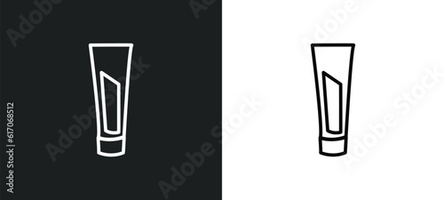 toothpaste line icon in white and black colors. toothpaste flat vector icon from toothpaste collection for web  mobile apps and ui.