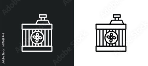 car radiator line icon in white and black colors. car radiator flat vector icon from car radiator collection for web, mobile apps and ui.