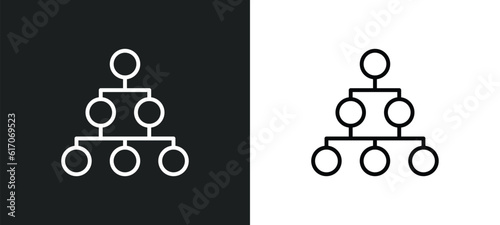 hierarchical order line icon in white and black colors. hierarchical order flat vector icon from hierarchical order collection for web, mobile apps and ui.