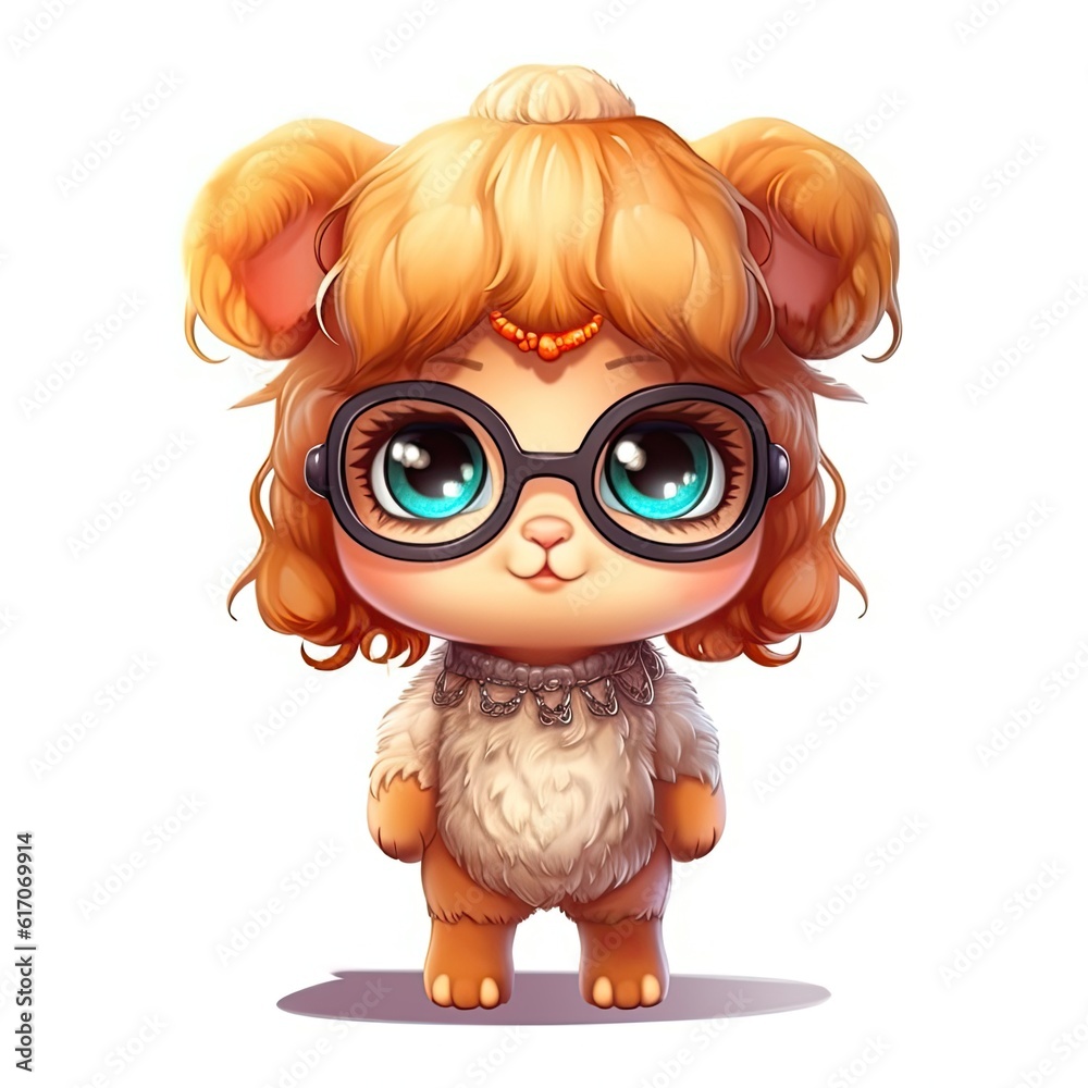 Obraz premium Portrait of Camel cartoon animal. Cute style character avatar. Generative AI