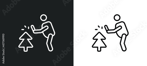 prune hedge line icon in white and black colors. prune hedge flat vector icon from prune hedge collection for web, mobile apps and ui.
