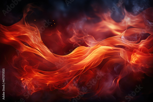  Generative AI - Fiery Rhythms: Abstract Fire Waves Background, Captivating and Energetic