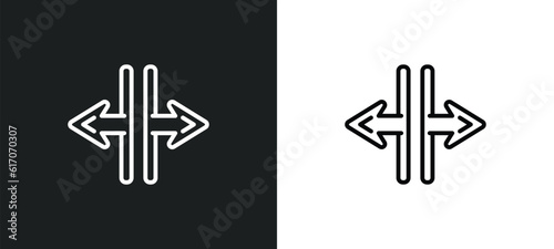 horizontal resize line icon in white and black colors. horizontal resize flat vector icon from horizontal resize collection for web  mobile apps and ui.