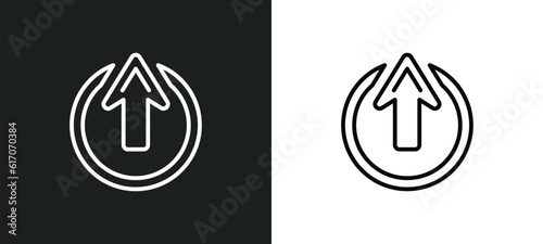 enter up line icon in white and black colors. enter up flat vector icon from enter up collection for web, mobile apps and ui.