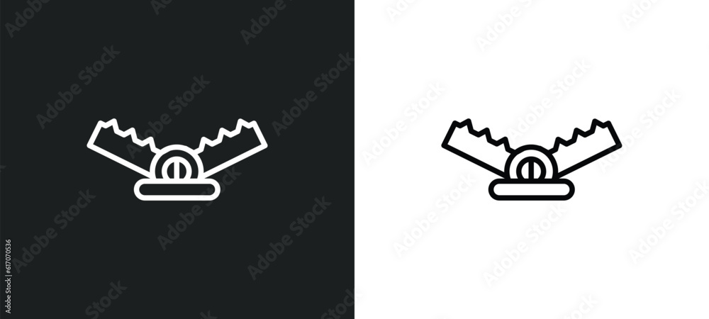 trap line icon in white and black colors. trap flat vector icon from trap collection for web, mobile apps and ui. trap line icon in white and black colors. trap flat vector icon from trap collection for web, mobile apps and ui.