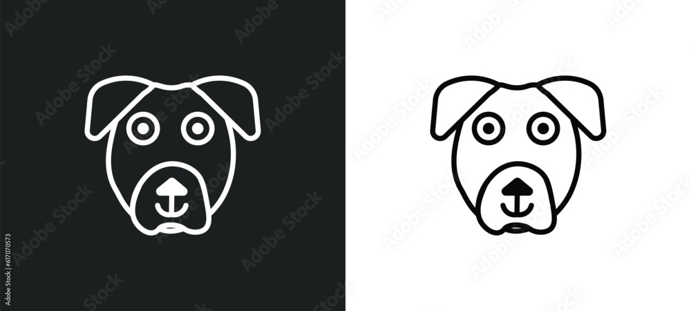 boxerhead line icon in white and black colors. boxerhead flat vector icon from boxerhead collection for web, mobile apps and ui. boxerhead line icon in white and black colors. boxerhead flat vector icon from boxerhead collection for web, mobile apps and ui.