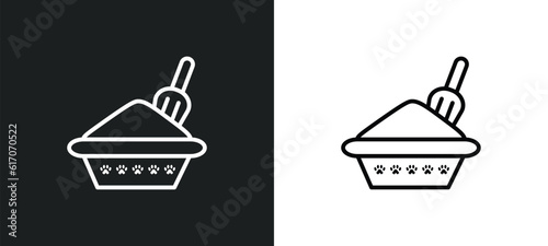 litter box line icon in white and black colors. litter box flat vector icon from litter box collection for web, mobile apps and ui.