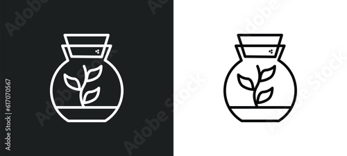 terrarium line icon in white and black colors. terrarium flat vector icon from terrarium collection for web, mobile apps and ui.