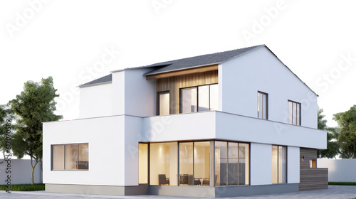 Luxurious modern house isolated on transparent or white background