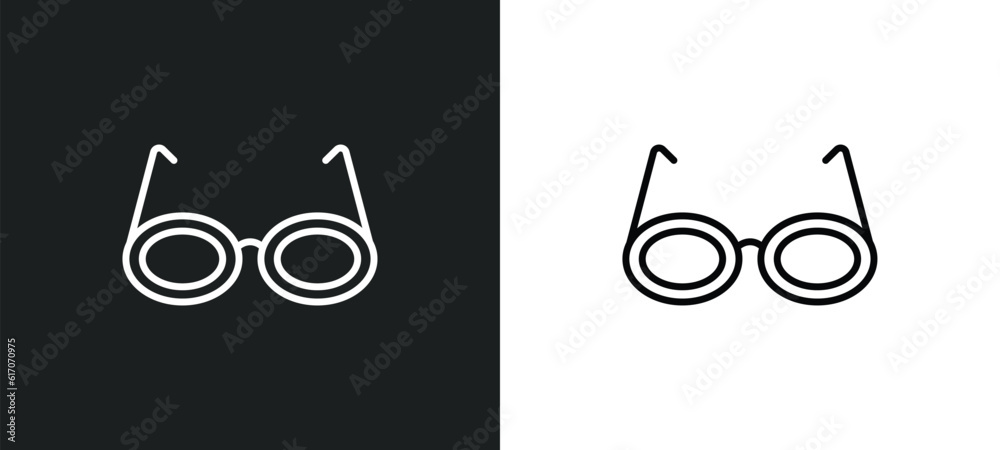 glasses for eyes line icon in white and black colors. glasses for eyes flat vector icon from glasses for eyes collection web, mobile apps and ui. glasses for eyes line icon in white and black colors. glasses for eyes flat vector icon from glasses for eyes collection web, mobile apps and ui.
