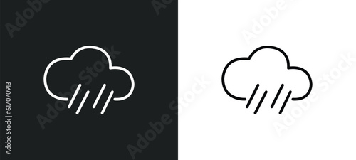 precipitation line icon in white and black colors. precipitation flat vector icon from precipitation collection for web, mobile apps and ui.