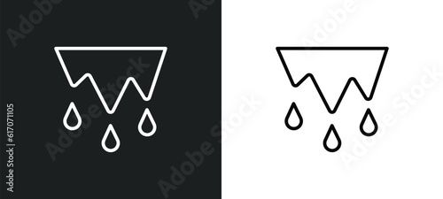 thaw line icon in white and black colors. thaw flat vector icon from thaw collection for web, mobile apps and ui.