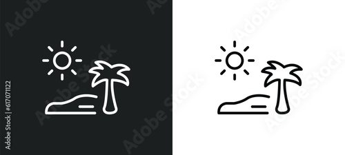 subtropical climate line icon in white and black colors. subtropical climate flat vector icon from subtropical climate collection for web, mobile apps and ui.