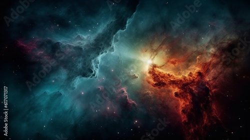 Deep space. Science fiction wallpaper  planets  stars  galaxies and nebulas  Generative Ai