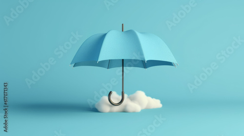 Wallpaper Mural A blue umbrella resting on a fluffy white cloud Torontodigital.ca