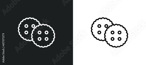 cracker line icon in white and black colors. cracker flat vector icon from cracker collection for web, mobile apps and ui.
