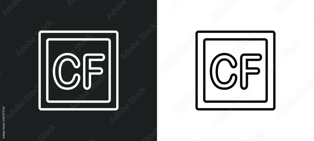 cf line icon in white and black colors. cf flat vector icon from cf collection for web, mobile apps and ui. cf line icon in white and black colors. cf flat vector icon from cf collection for web, mobile apps and ui.