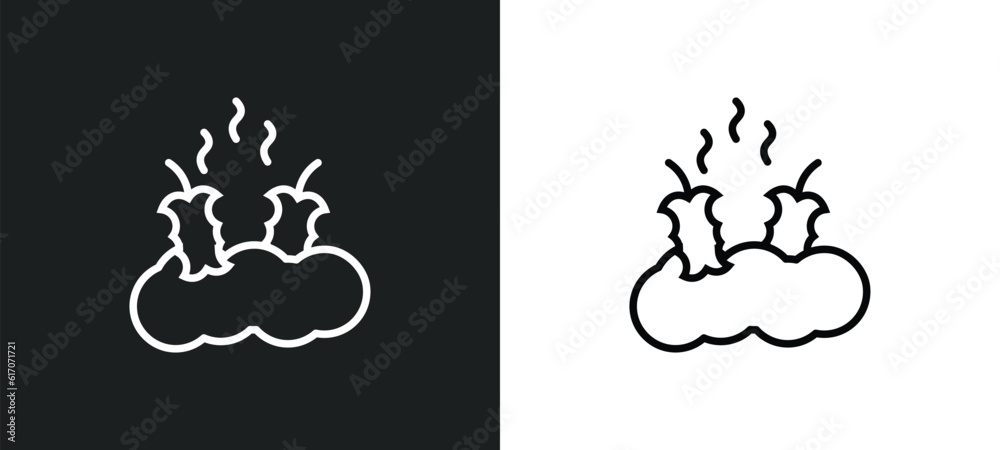 Obraz premium rubbish line icon in white and black colors. rubbish flat vector icon from rubbish collection for web, mobile apps and ui.