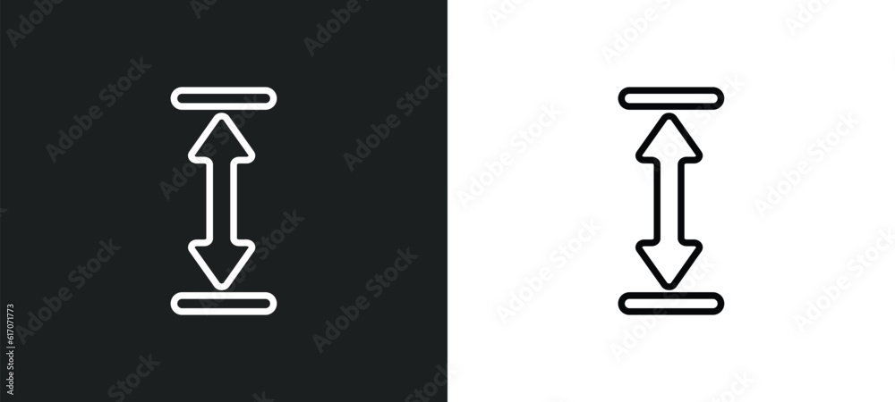 height line icon in white and black colors. height flat vector icon from height collection for web, mobile apps and ui. height line icon in white and black colors. height flat vector icon from height collection for web, mobile apps and ui.