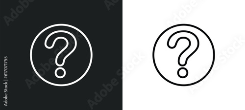 question mark line icon in white and black colors. question mark flat vector icon from question mark collection for web, mobile apps and ui.