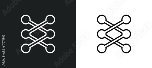 lace line icon in white and black colors. lace flat vector icon from lace collection for web, mobile apps and ui.