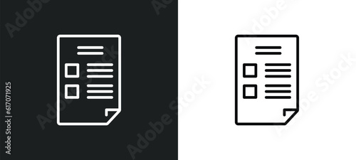 blank file line icon in white and black colors. blank file flat vector icon from blank file collection for web, mobile apps and ui. © IconArt